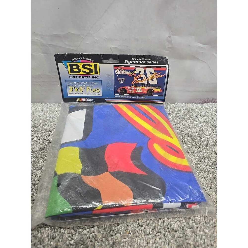 Vintage 1998 Ernie Irvan #36 3x5 Flag Skittles NASCAR Flag NEW Signature Series